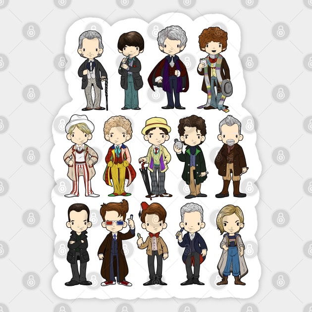 Doctors 1-13 Sticker by SpacebatDesigns 